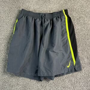 Nike Swim Trunks Mens L Gray Green Swoosh Perry Ellis No Liner READ